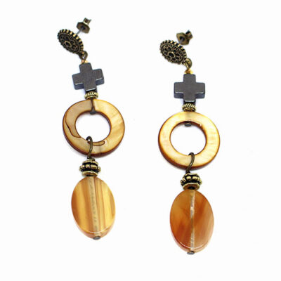 Boucles d’oreilles WILD GIRL nacre et résine