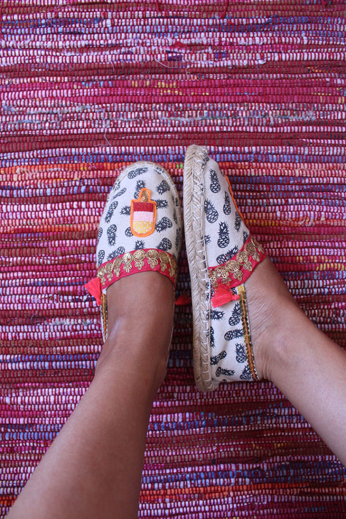espadrilles customisées ananas été vacances