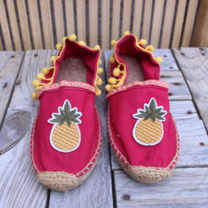 Espadrilles fuschia et écusson ananas Taille 38