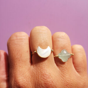 Bague dorée et lune nacre WILD GIRL