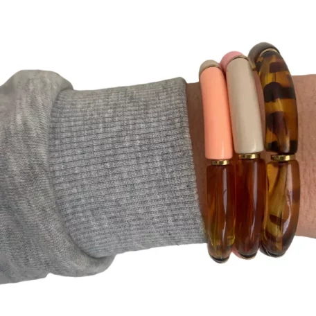 bracelet jonc élastique en résine tube