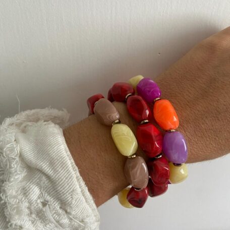 Bracelet résine élastique trio