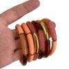 bracelet jonc résine 6 mm saumon marron