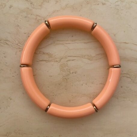 bracelet jonc résine 6 mm saumon