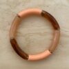 bracelet jonc résine 6 mm saumon marron