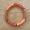 bracelet jonc résine 6 mm saumon et rose