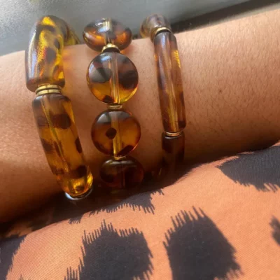 bracelet léopard résine