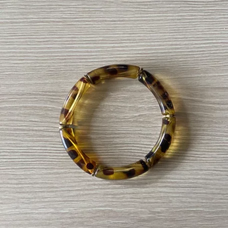 bracelet léopard résine jonc tube