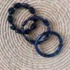 bracelet élastique résine bleu foncé marbré