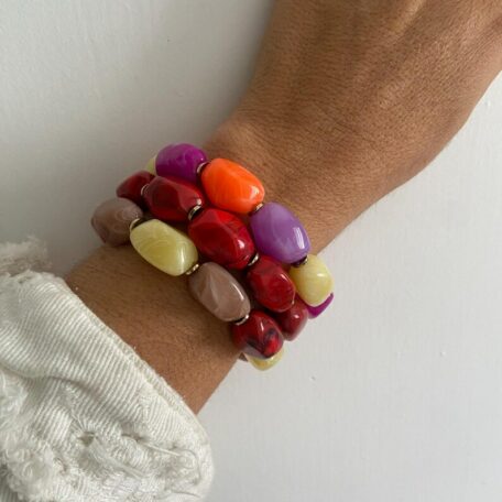 bracelet résine octogone trio