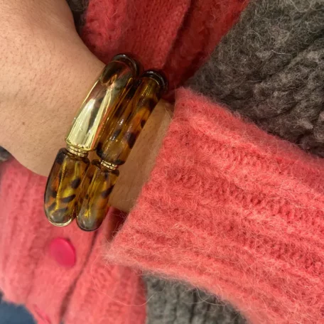 bracelet résine léopard jonc 1 cm