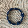 bracelet résine ovale bleu foncé marbré