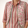 Veste sans manches matelassée réversible tissu indien blanc
