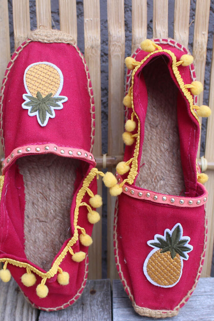 espadrilles fuchsia ananas