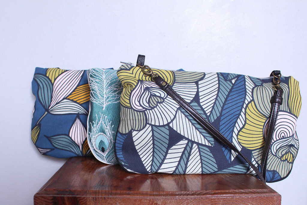 sac demie lune artisanal tissu