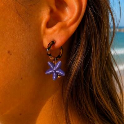 Mono boucle d’oreille modulable – bijou de maillot – acier inoxydable – léopard – étoile de mer